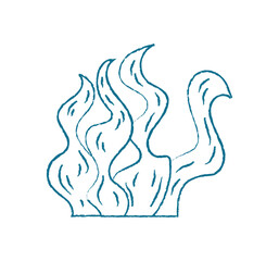 Underwater seaweed texture. Aquatic plant illustration. Summer flora, doodle style, perfect for aquatic projects. Ideal for backgrounds or marine graphics.