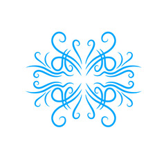 Abstract blue swirl design with intricate patterns on a white background, suitable for graphic use