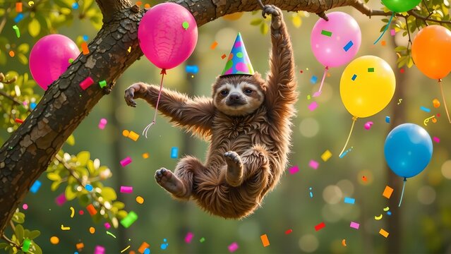 Party Sloth Chaos: Birthday Bash in the Jungle
