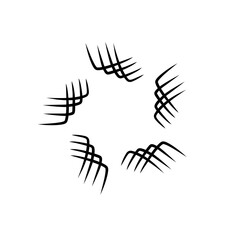 Abstract design featuring swirling black lines on a white background, suitable for modern art applications