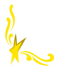 Abstract yellow and brown flame design on a white background, suitable for creative projects