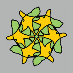 colorful ceramic design with gray background