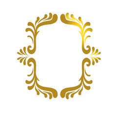 Elegant golden floral design with intricate patterns, suitable for invitations or decorative art