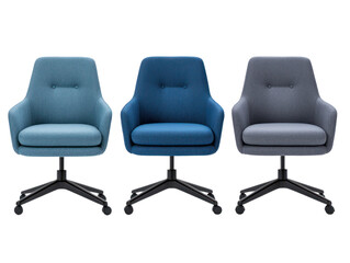 Obraz premium Office equipment stylish blue chairs on cutout background modern workspace professional setting