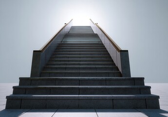 Fototapeta premium Majestic staircase leading towards a bright light symbolizes aspiration and progress.
