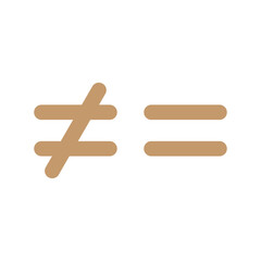 unequal and equal sign