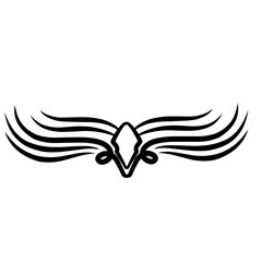 Abstract design featuring a stylized bird with flowing lines and wings, ideal for creative projects