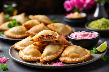 "Holi Concept: Enjoying Qujiyas and the Burst of Colorful Powders"