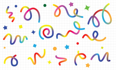 Party Confetti Element Vector Gradient