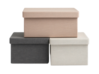 Organizing office equipment with stylish cutout background storage boxes modern workspace creative concept