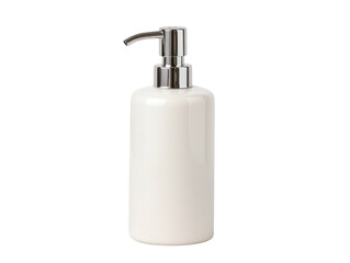 Modern white soap dispenser for stylish office spaces – clean product photography