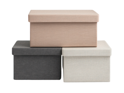 Organizing office equipment with stylish cutout background storage boxes modern workspace creative concept