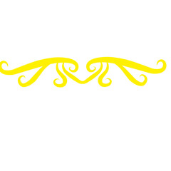 Decorative yellow swirls on a white background, ideal for graphic design and artistic projects