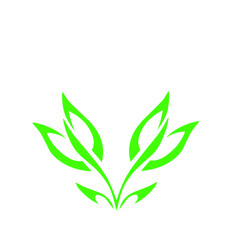 Vibrant green leaves against a stark white background, symbolizing growth and freshness in nature