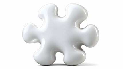 Fototapeta premium White Glossy Puzzle Piece 3D Render