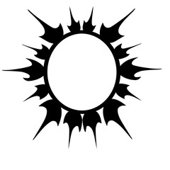 Abstract circular design featuring sharp, flowing lines and a central void, ideal for modern art projects