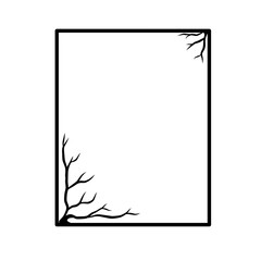 Obraz premium Abstract frame design featuring tree branches in the corners, suitable for artistic presentations