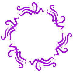 Abstract purple swirl design with dynamic lines creating a decorative border for creative projects