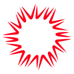 Abstract red starburst design on a white background, ideal for attention-grabbing graphics