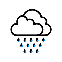 Rain Cloud with Falling Droplets Icon Design