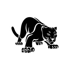vector illustration of a silhouette of a leopard