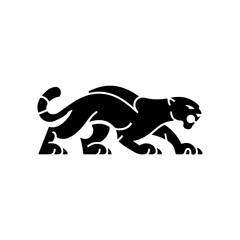vector illustration of a silhouette of a leopard