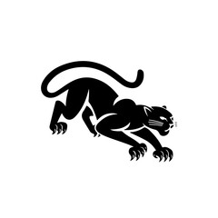 Fototapeta premium vector illustration of a silhouette of a leopard