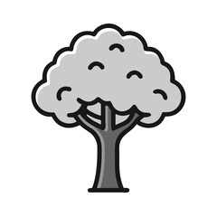 Tree with Thick Canopy and Trunk Icon Design