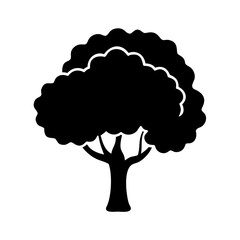 Tree with Thick Canopy and Trunk Icon Design