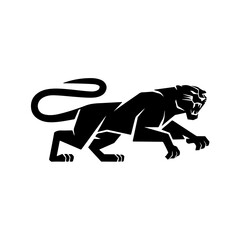 vector illustration of a silhouette of a leopard