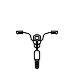Minimalist illustration of a bicycle handlebar with a white background, symbolizing freedom and travel