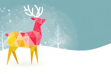 Obraz premium Festive polygonal deer design