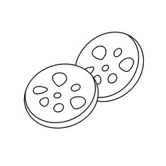 Two slices of cheese are on a white background