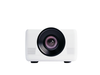 Office equipment projector cutout background modern workspace professional environment front view technology concept