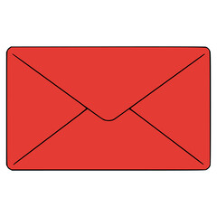 red mail envelope flat color vector illustration template design