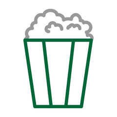 Popcorn Vector Line Dark Green Grey Icon Design