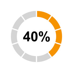 Loading circle and progress circle 40 percent