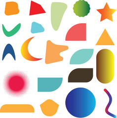 Abstract Geometric   2D Shapes Vector Clipart 