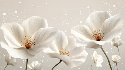 Elegant White Flowers with Soft Background and Gentle Lighting Effect