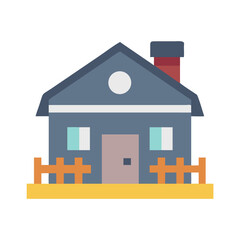 Farmhouse Icon with Gabled Roof Design