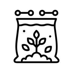 Seed Bag with Sprouting Symbols Icon Design