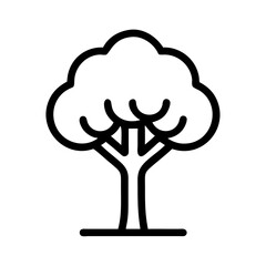 Tree Icon with Rounded Canopy Design