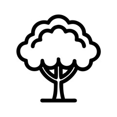 Tree Icon with Rounded Canopy Design