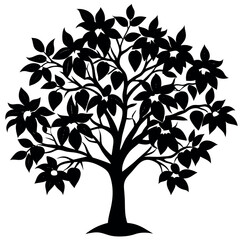 A citrus-trees-silhouette-vector-illustration 