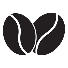 Vector Black silhouettes coffee beans template icon illustration. with white background