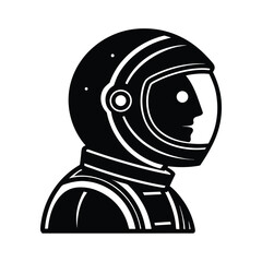 Astronaut Helmet Side View Vector Art