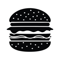 Burger Layers Clean Silhouette Vector