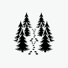 Obraz premium A nature-trail-through-a-forest-icon. 