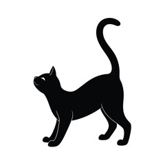 Cat Stretching Silhouette Vector