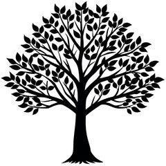 Obraz premium A redbud-tree-silhouette-vector-illustration 
